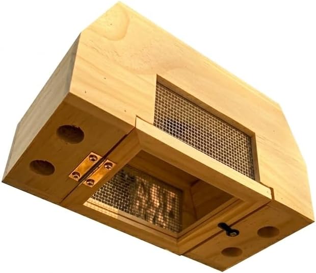 Carpenter Bee Trap for Outside, Leaning Tower Nature Hanging Wood Boring Bee Trap for Outdoor Insect Trap