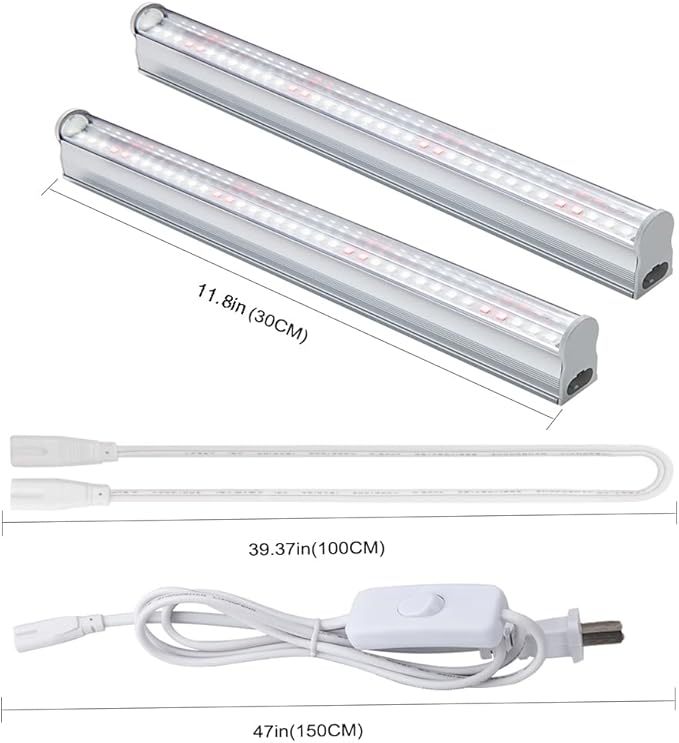 LED Grow Light Bars for Indoor Plants, Sunlight Grow Lamp Full Spectrum Growth Light Strip for Greenhouse Plant Grow Shelf