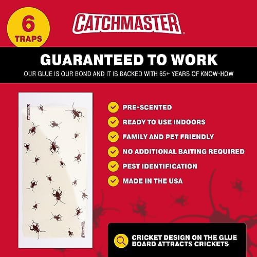Catchmaster Pro Strength Mouse & Insect Glue Board Set, 60pk & Cricket XL Giant Glue Boards 6pk, Mouse Traps Indoor for Home, Pet Safe House Pest Control