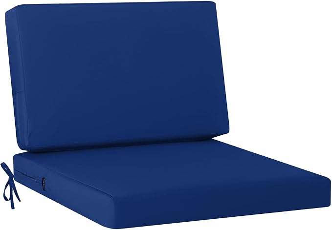 idee-home Outdoor Chair Cushions for Patio Furniture, Outdoor Seat Cushion | Waterproof Hampton Bay Deep Seat Replacement Couch Cushions for Garden Lawn Backyard Deck 30 x 30 Navy