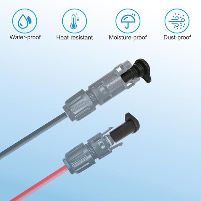 Solar Panel Connector Cap, 5Pairs IP67 Silicone Dust and Waterproof, Male and Female Cap for Solar Connector, Solar Inverter