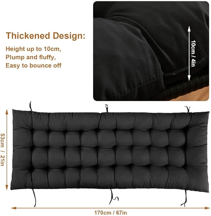 ERWUDEling Lounge Chair Cushion for Outdoor Furniture – Zero Gravity Chair Cushion Replacement, Oversized Waterproof Patio Cushion for Chaise Lounge, Indoor Lounger Chair, Replacement Cushion Only