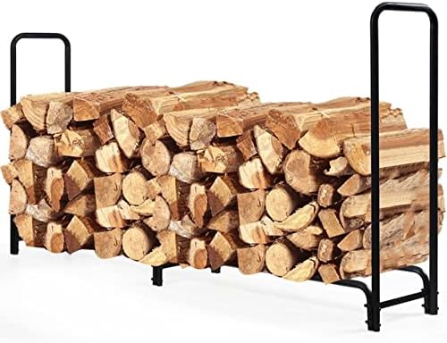 Rocky Mountain Goods 8 ft Firewood Rack - Outdoor/Indoor Wood Storage - Heavy Duty Steel - Easy Install in Minutes