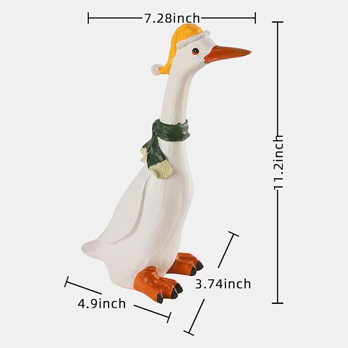 Porch Goose Garden Statue, Porch Goose Statue for Outdoor Decor, Goose Yard Sculpture Garden Decor, 11 Inches Yard Goose, Resin Goose Figurine for Patio, Balcony, Yard, Lawn Ornament, Unique Gift