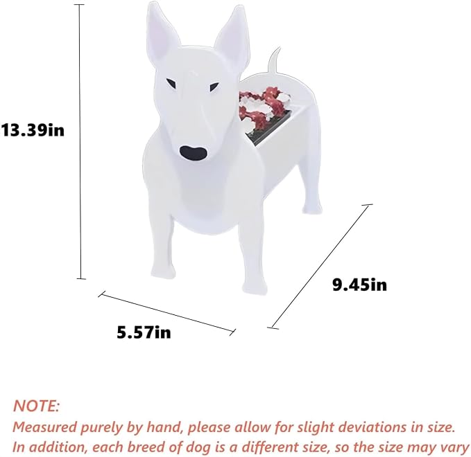 Bull Terrier Dog Planter Plant Pots,Cute Dog Flower Planter,Gifts for Pet Lovers,Unique Animal Plant Pots,Office,Indoor Outdoor Garden Decor(9.45 * 5.57 * 13.39in)