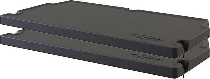 Suncast 2 Pack Vertical Shed Shelf Kit, Space Saving Shelving for Wall Mount Outdoor Storage Structures, 27.75" W x 14.5" D x 1.25" H, Black