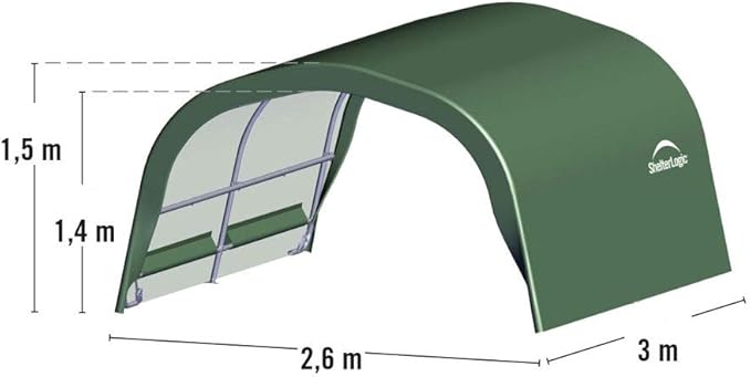 ShelterLogic 8' x 10' x 5' Small Round Livestock and Agricultural Storage and Shade Shelter Kit