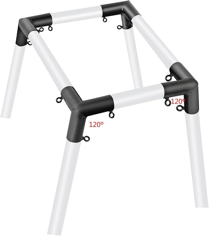 Aoneky 2'' Flat Roof Corner Canopy Fitting Couplers Kit - Frame Carport Connectors (4 Legs Kit)