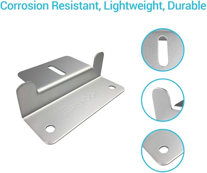 Renogy Solar Panel Mounting Z Brackets Lightweight Aluminum Corrosion-Free Construction for RVs, Trailers, Boats, Yachts, Wall and Other Off Gird Roof Installation, one set of 4 Units,Gray
