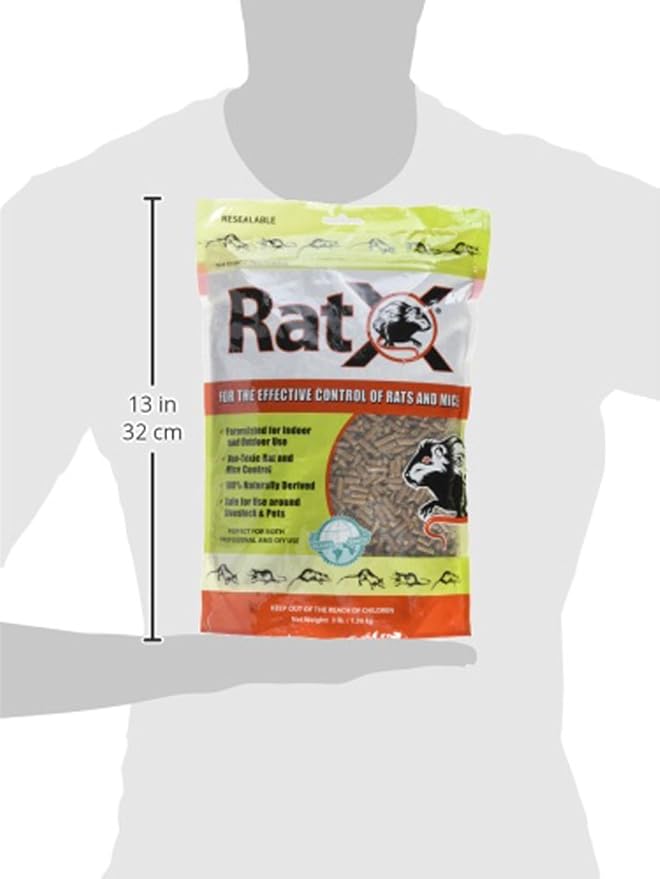 EcoClear Products 620102, RatX All-Natural Non-Toxic Humane Rat and Mouse Killer Pellets, 3 lb. Bag (Pack of 6)