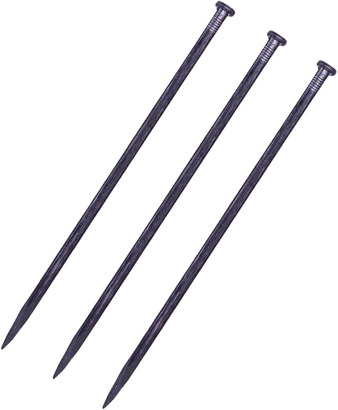 Ultra-Strong Landscape Spikes 12 Inch 12 Counts Metal Landscape Edging Anchoring Spikes, Heavy Duty Nails for Artificial Turf Spikes, Paver Edging, Timber Carpentry, Weed Barrier, Tent Pegs