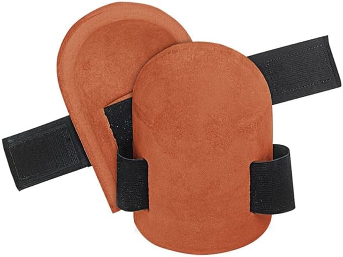 CLC Custom Leathercraft V310 Molded Natural Rubber Kneepads with Hook and Loop Fastener, Red, Universal