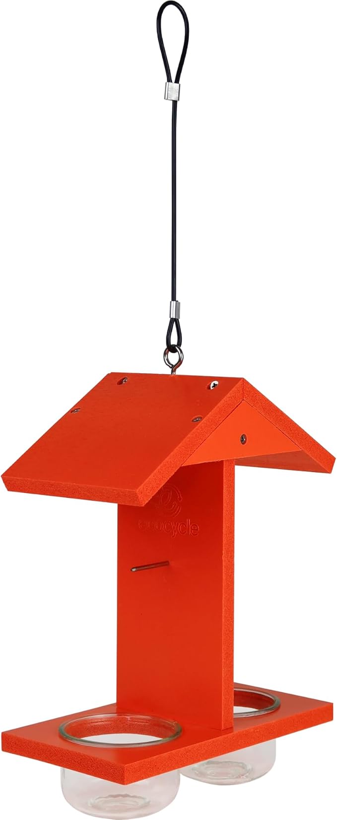 Citrus Sampler Recycled Plastic Orange & Jelly Oriole Bird Feeder for Wild Birds and Outdoor Décor, Dual-Sided Feeding & 2 Removable Glass Dishes & Fruit Spikes, 0.4 Quart Capacity, Orange