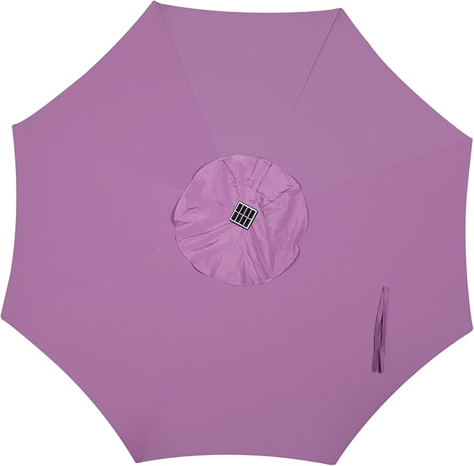 Blissun 9 ft Solar Umbrella, Patio Umbrella with 32 LED Lights, Table Market Umbrella, Outdoor Umbrella for Garden, Deck, Backyard (Lilac)