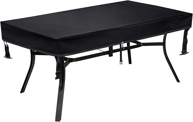 SUNICO Outdoor Table Cover rectangular 100" L x 50" W x 6" H), Patio Table Cover rectangle for Patio Table & Dining Table & Picnic Table.Windproof, Waterproof, Stain-Resistant, Durable Table Cover