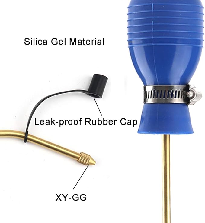 Sbestily Bug Treatment Powder Duster/Large Diatomaceous Earth Bulb Duster/Powder Applicator/Garden Applicator/Bulb with Long Copper Tube for Indoor and Outdoor Insect Treatment Blue