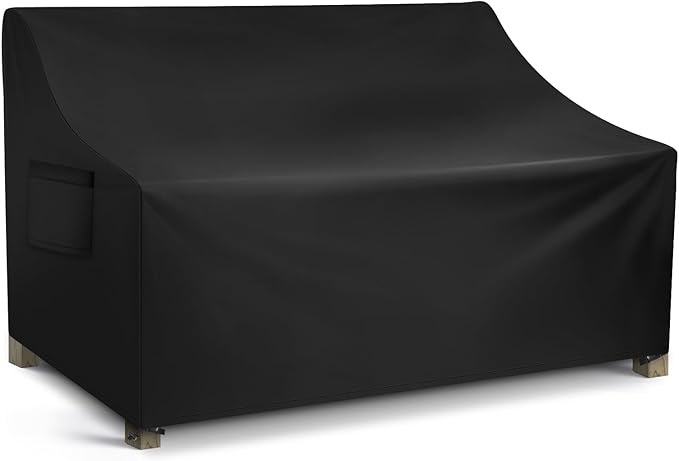WLEAFJ Patio Sofa Cover Waterproof, 2-Seater Patio Loveseat Cover, Heavy Duty Outdoor Couch Cover, Outdoor Furniture Covers with Air Vent, 60’’ W x 34’’ D x 30’’ H