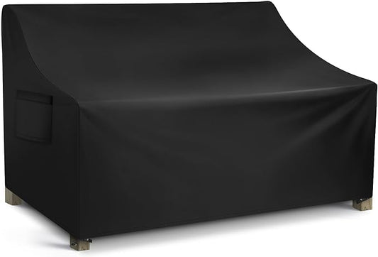 WLEAFJ Patio Sofa Cover Waterproof, 2-Seater Patio Loveseat Cover, Heavy Duty Outdoor Couch Cover, Outdoor Furniture Covers with Air Vent, 60’’ W x 34’’ D x 30’’ H