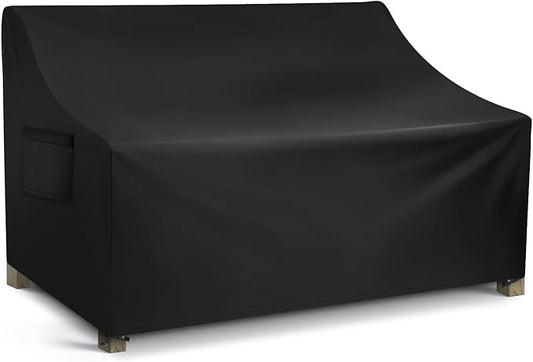 WLEAFJ Patio Sofa Cover Waterproof, Outdoor Loveseat Cover, Heavy Duty Outdoor Couch Cover, Large Lawn Patio Furniture Covers with Air Vent, 48’’ W x 26’’ D x 33’’ H