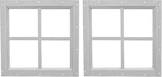 WRISIN 16" x 16" Square Shed Window 2 Pack with Tempered Glass