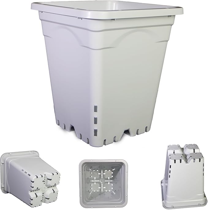 HG7X7SW 7"x7" Square White Pot, 9" Tall Pack of 5