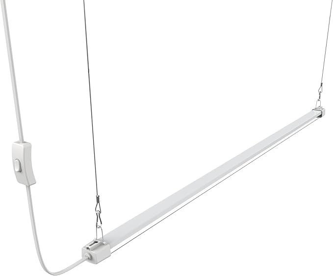 LED Grow Light 4FT Full Spectrum Compact Linkable Lighting Fixture for Indoor Greenhouse Year Round Plant Seedlings, Essential Grow Slim Hanging Suspended Strip