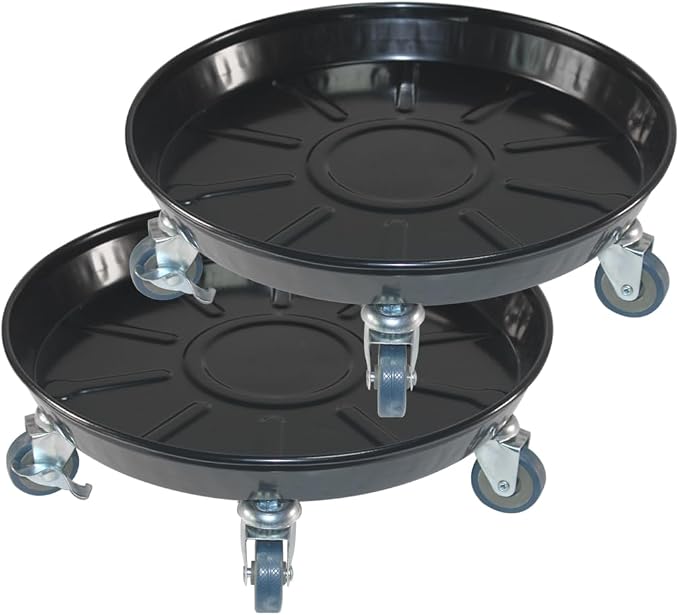 2 Pack 16" Heavy Duty Plant Dolly with Wheels, 320lbs Metal Rolling Plant Stand with Casters, Round Wheeled Planter Caddy Roller Base Carry Potted Tree Flower Pot for Indoor Outdoor Garden, Black