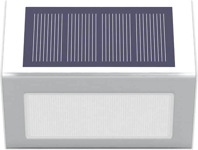 JSOT Solar Lights Perfect for Deck, Fence, Stair, Step Decor-Cool White-8P | Stainless steel material, waterproof, Solar Powered, yard, patio deck rail