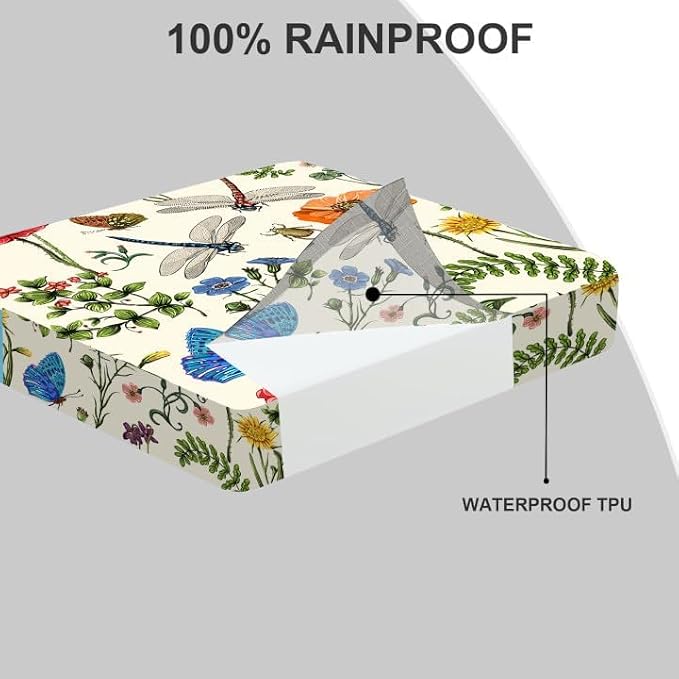 All Smiles Outdoor Chair Cushions for Patio Furniture Set of 22X22 Lawn Cushions Deep Seat UV Waterproof Resistant with Removable Cover Garden Flowers Farmhouse Decorative for Seat Yard Garden Deck