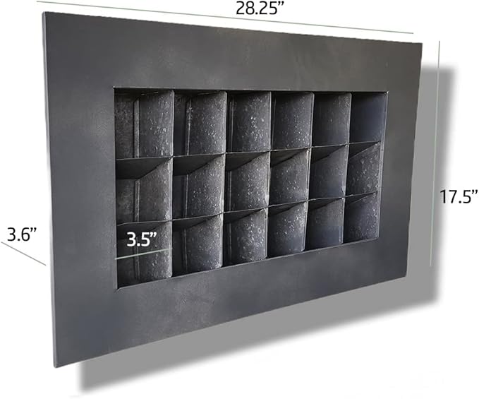 Modern Home Living Wall Galvanized Steel/Zinc Succulent Planter, Wall Mounted Garden Pocket Planter (Horizontal 18 Pocket, Black Zinc)