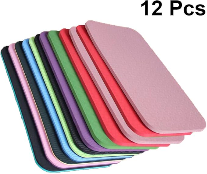 BESPORTBLE Exercise Kneeling Pad - Thick Tpe Knee Cushion for Yoga and Pilates Floor Workouts 13.38 X 6.69 X 0.23 Inch 12 Pieces Random Colors