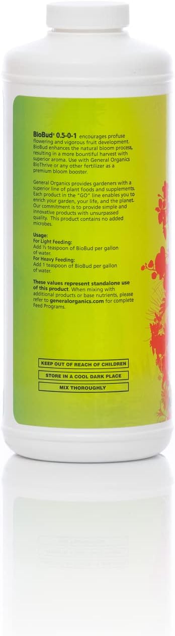 General Hydroponics General Organics BioBud, Bloom Plant Food, 0.5-0-1, 1 qt.