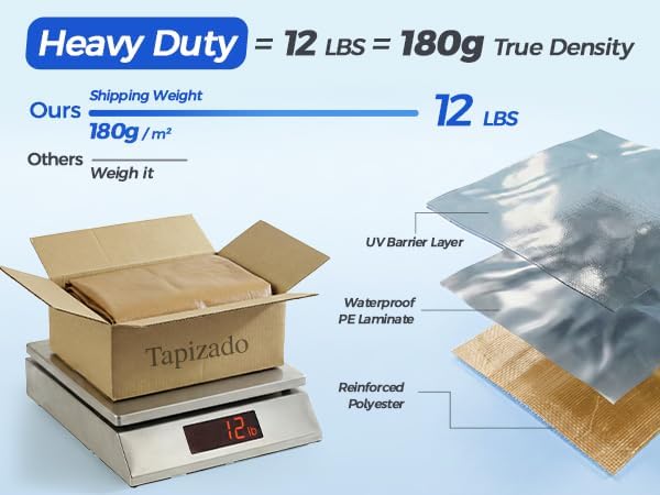 10x20 FT Carport Canopy Replacement Cover, Heavy Duty Car Garage Top Tent Shelter Tarp, Waterproof & UV Protected, Easy Installation with Ball Bungees, Beige (Frame Not Included)