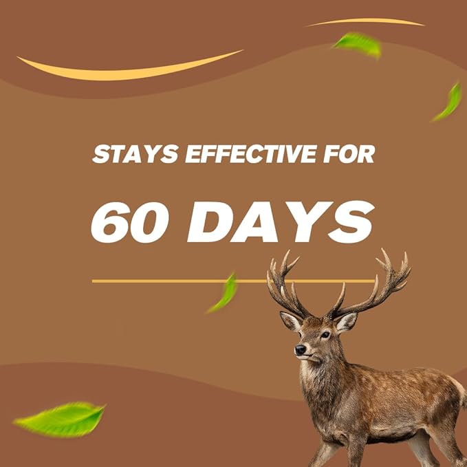 Deer Repellent Outdoor, Natural Deer Repellent for Garden and Yard, Keep Deer Away from Plants, Lasting 90 Days Protection, Safe for Pets and Plants – 8 Pack