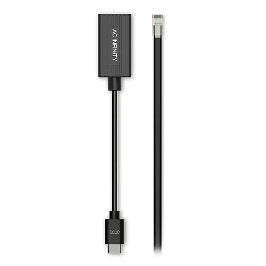 AC Infinity RJ11/12 to UIS Port Type-B Adapter Dongle, Conversion Cable Cord with Extension Cable for RJ11 RJ12 Grow Lights with Resistor Dimming