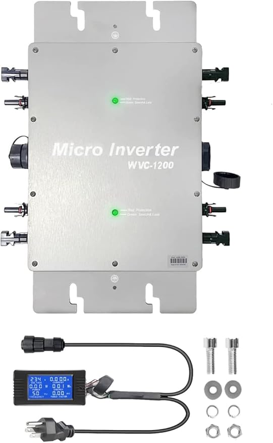 Y&H 1200W Solar Grid Tie Micro Inverter with AC Data Monitoring Display Screen Waterproof IP65 MPPT DC28-50V PV Input AC80-160V Output for 36V Solar Panel