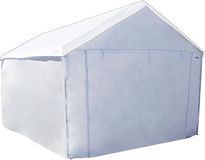 Caravan Canopy Domain Carport Sidewall Kit, White, 12' x 26', Set of 4 Walls, Sun Protection, 19 lbs, Polyethylene Material, Frame Not Included