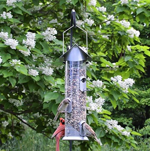 Wild Wings WWWMRS-Deco Farmhouse Deluxe Easy Clean Bird Feeder, Silver