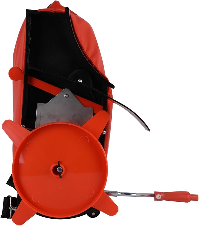 Agri-Fab Handheld Bag Seeder Spreader, 25 lb Capacity with Waterproof Zipper Bag, Adjustable Shoulder Strap & Rear Baffle, Orange