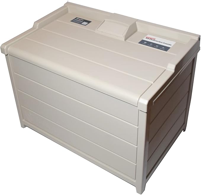 BenchSentry by Genie Package Delivery Box for Outside - Protects Packages from Theft and Weather Damage - Tan