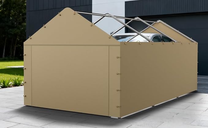 10 * 20 FT Carport Sidewall kit Panel Set of 4, 180G PE Waterproof & UV Protected Replacement Sidewall Cover, Beige