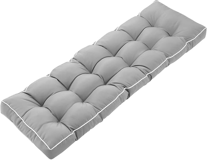 3 Seat 57 Inches Outdoor Porch Swing Cushions,Water-Resistant Tufted Patio Swing Replacement Cushions