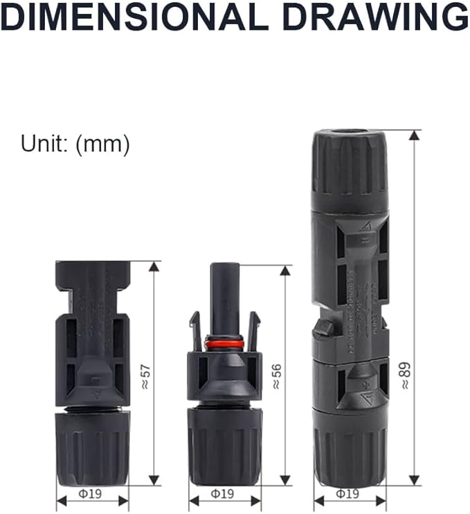 10PCS IP67 Waterproof Solar Connector Solar Panel Cable 5 Pairs PV Connectors Male/Female (5Pairs 10AWG)