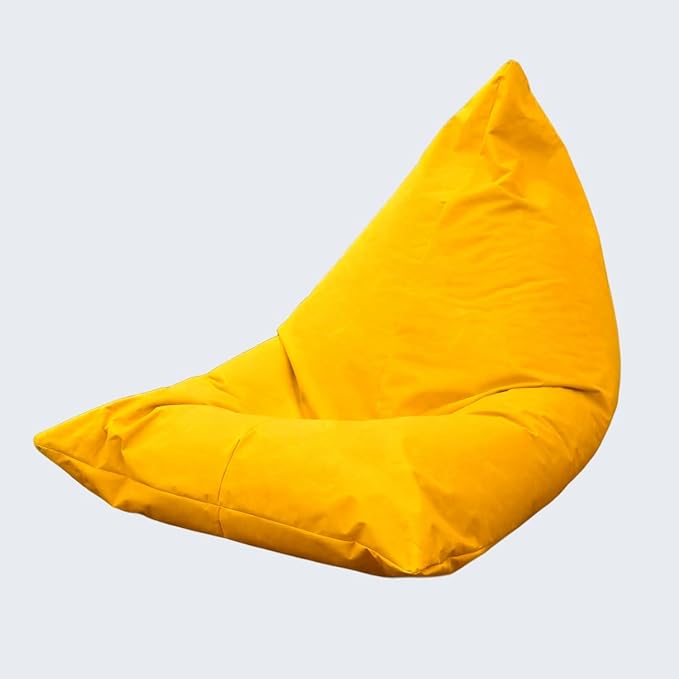 SXBCyan Waterproof Bean Bag Chair Cover（No fillers） Outdoor Oxford Lazy Sofa Giant Triangular Beanbag Pouf Couch Beach Floating Pool Floor Seating Oversized Relaxation Soft Chaise Lounge(Yellow)