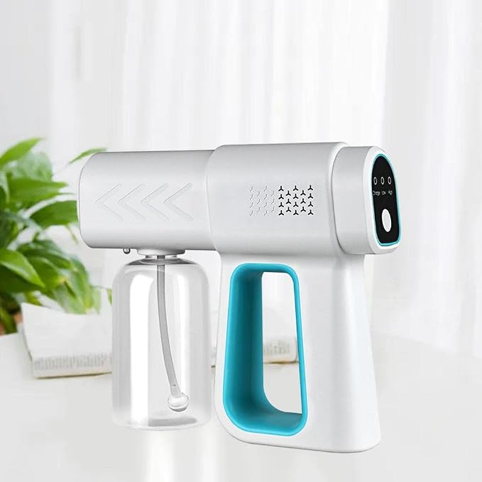 380ML Sprayer, Rechargeable Nano Spray Gun, Electric ants Fogger Machine for Home/Office, Portable Handheld Steam Gun, Household Sanitizer Sprayer - Blue