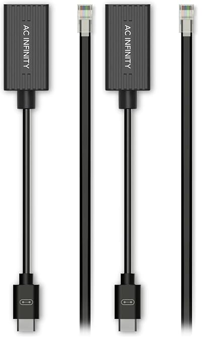 AC Infinity RJ11/12 to UIS Port Type-B Adapter Dongle, Conversion Cable Cord with Extension Cable for RJ11 RJ12 Grow Lights with Resistor Dimming (Pack of 2)