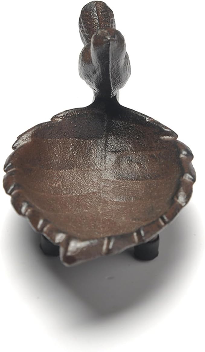 Cast Iron Bird Feeder, Leaf Shaped Wild Bird Feeding Bowl Rustic Garden Decor Ornaments Retro Birds Bath for Outdoors Vintage Metal Birds Food Container for Yard Patio Garden Deck