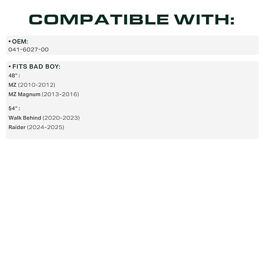 UDC Parts 041-6027-00 Deck Belt Replacement for Bad Boy 48 Inch MZ, MZ Magnum 041602700 B128 54 Inch Walk Behind, Raider Zero Turn Mowers/Aramid Cord / 131.00 inches