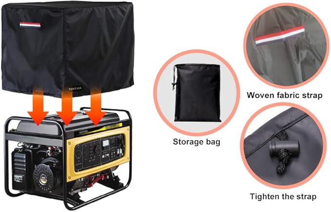 Waterproof Generator Cover,600D Heavy-Duty Oxford Fabric, Dustproof and Waterproof Protection for Generators (Red White Blue, 32''(L) x 24''(W) x 24''(H))