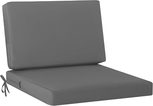 idee-home Outdoor Chair Cushions for Patio Furniture, Outdoor Seat Cushion | Waterproof Hampton Bay Deep Seat Replacement Couch Chair Cushions for Garden Backyard Grey 28.5 x 28.5